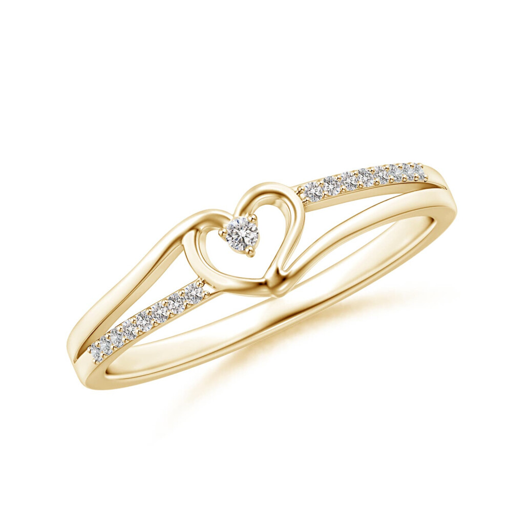 (9ct Yellow Gold, K 1/2) Angara Natural Round Diamond Split Shank Heart Promise Ring for Women (Size: 1.5mm | Colour: I-J | Clarity: I1-I2)-image-OPC-PG9JKWT-NEW