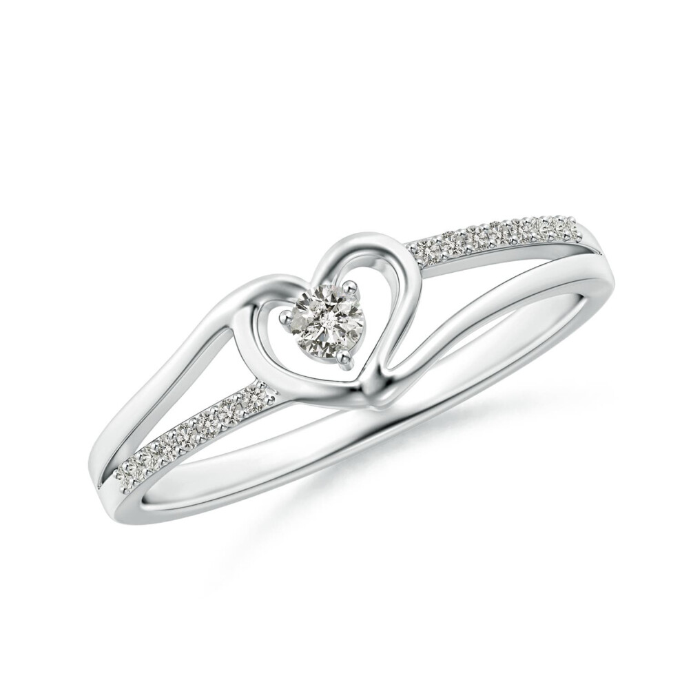(9ct White Gold, J 1/2) Angara Natural Round Diamond Split Shank Heart Promise Ring for Women (Size: 2.5mm | Colour: K | Clarity: I3)-image-OPC-PG9JM25-NEW