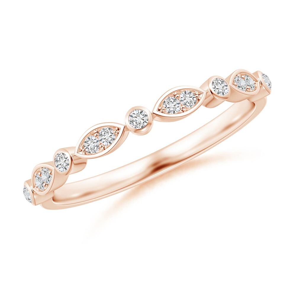 (9ct Rose Gold, M 1/2) Angara Natural Aeon Vintage Inspired Diamond Lace Pattern Wedding Ring for Women (Size: 1mm | Colour: H | Clarity: SI2)-image-OPC-PG9JNFQ-NEW
