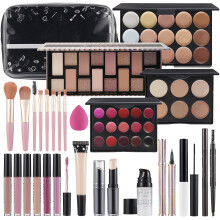 Kit per il trucco da donna, kit completo per il trucco da ragazza adolescente, ombretto, lucidalabbra, rossetto, pennelli per il trucco, eyeliner