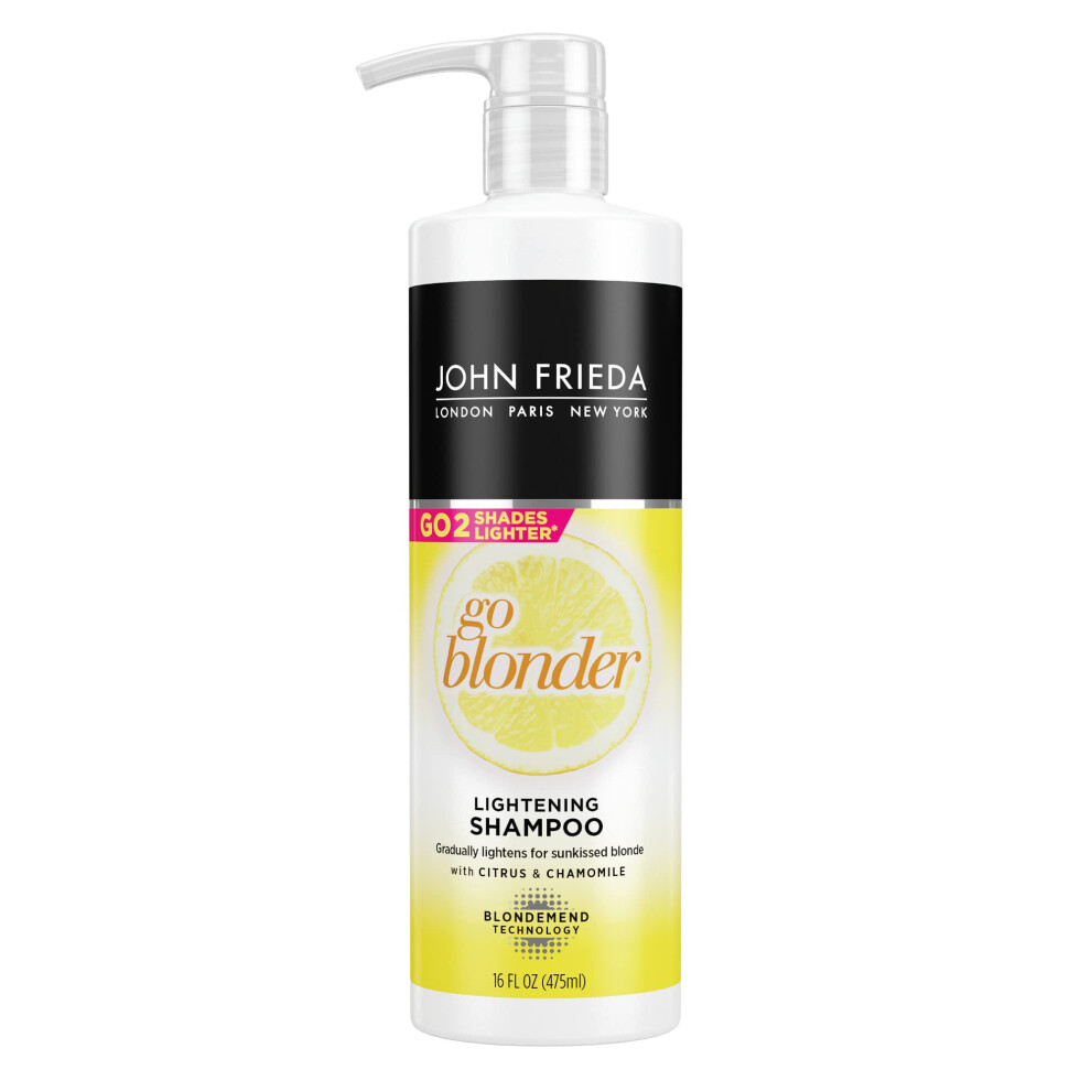 John Frieda Sheer Blonde Go Blonder Blonde Shampoo  Gradual Lightening Shampoo  with Citrus and Chamomile  featuring our BlondMend Technology  16 oz