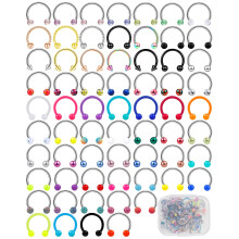Ensing 65 pcs Septum ringer 16g septum ringer til kvinder septum piercing smykker hestesko n?se b?jle ringer l?be tragus brusk ?reringe hypoaller