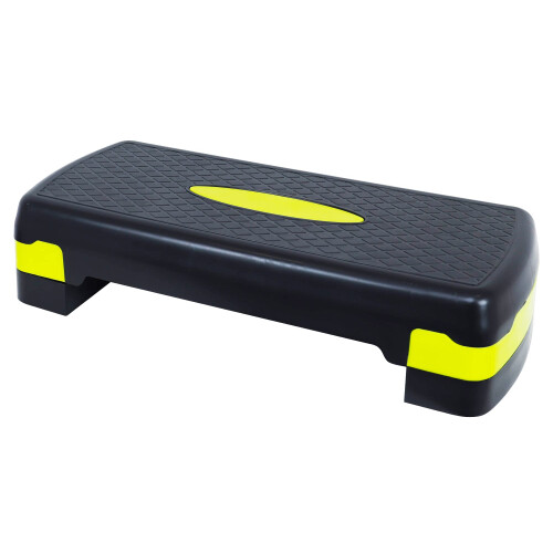 Fitvids Adjustable Workout Aerobic Stepper Step Platform Trainer  27-Inch  Black/Lemon