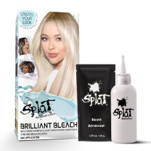 Splat Brilliant Bleach Kit 1 -applikation inkluderer oxid blegemiddel lilla toning shampoo & lilla toning balsamhår blegemiddel lifter op til 8 n