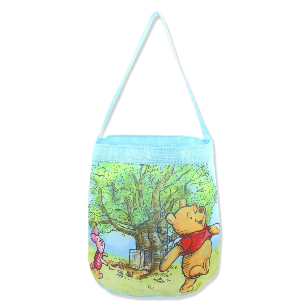Winnie the Pooh Kids collapsible Nylon gift Basket Bucket Toy Storage Tote Bag (One Size, Blue)