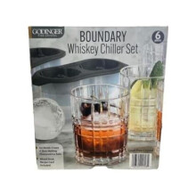 Godinger 27709 Boundary 4 Double Old Fashion & 2 Ice Mold Whisky Set