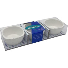 Godinger 33381 Ramekin Oven Safe Baking Serving Dish for Cream Brulee, Souffle Textured Round - Set of 3