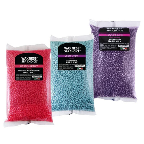 Waxness Spa Choice Μοναδικοί Κερί Κόκκοι 2.2 lb / 1 kg - Τουρμαλίνη, Αλόη Βέρα, Φρούτο του Πάθους