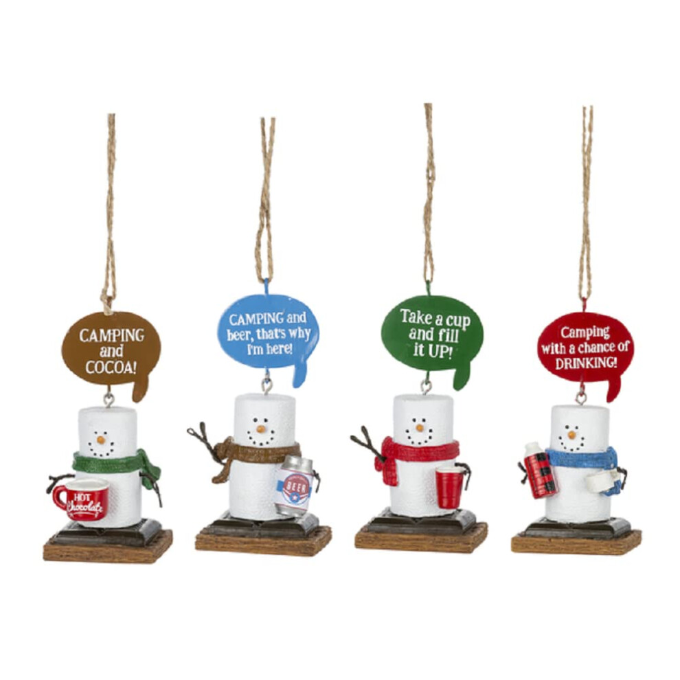 Ganz MX181793 SMore Camp Beverage Ornaments 413 pouces de hauteur R   sine et polyr   sine Ensemble de 4