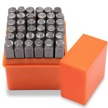 Metall-Buchstabenstanzer-Set 1/4 (6 mm), 36-teiliges Zahlen- und Buchstabenstempel-Set aus Stahl, Stempelwerkzeug-Set zum Bedrucken von Metall, Kunst