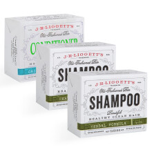 J.R.LIGGET'S Μπάρα Conditioner Jojoba & Peppermint + Δύο Μπάρες Σαμπουάν, Φυσικό, 8.75 Ounce