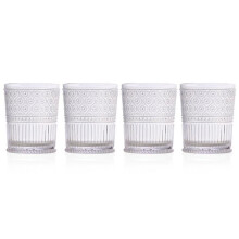 Godinger 66100 Claro Acrylic Double Old Fashion Glass, Clear - Set of 4