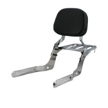 Sissybar ryggstd och bagage rack fr Honda Shadow Aero VT750C 2004-2023 (Chrome frdig)