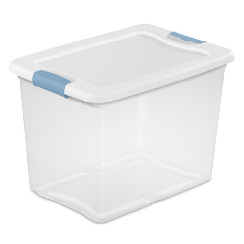 Sterilite 18-Pack Stackable Storage Bin with Lid  Clear Plastic Design  25 Quart