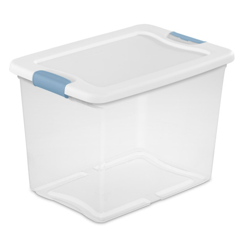 Sterilite 18-Pack Stackable Storage Bin with Lid Clear Plastic Design 25 Quart