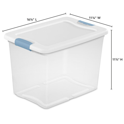 Sterilite 18-Pack Stackable Storage Bin with Lid  Clear Plastic Design  25 Quart 1