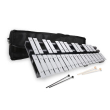 30 NOTER Fllbar Glockenspiel Xylophone Percussion Instrument Kit fr vuxna och barn- inkluderar 2 malletter och brvska