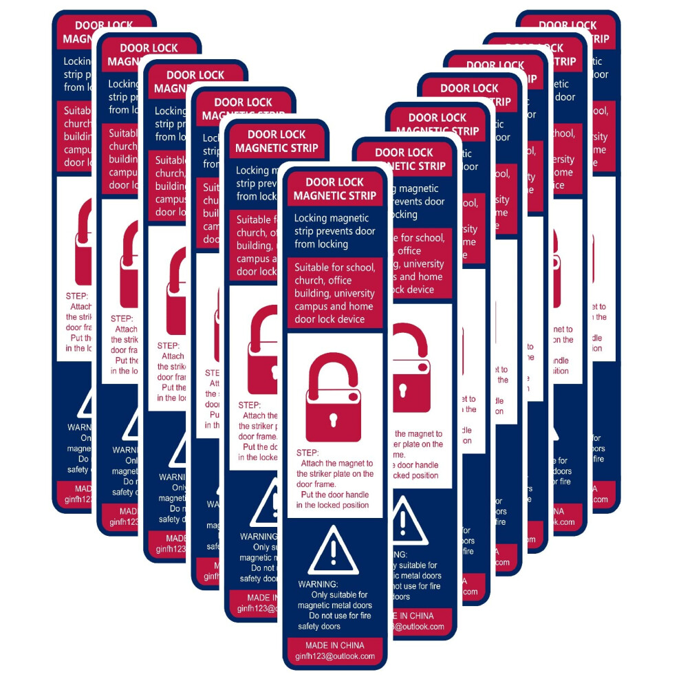 12-Pack Magnetische Tape Magnetische Lockdown Strips Ijzeren Deur Magneet Beveiligingsapparaten Schoolkantoor Effectieve Noodlockdowns (Geel)-image