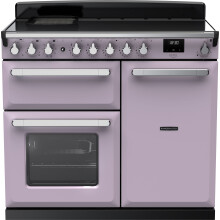 Rangemaster Estel Deluxe 100cm Electric Range Cooker with Induction Hob - Heather / Antique Brass - A/A Rated