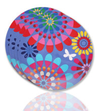 Placile taurului francez - set de 4 piese - 9 inch Melamine Salate Plates Set de 4 - Melamine Vegeware pentru interior ?i exterior - Festival