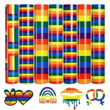 Tintnut Pride Proud Wrmetransfer-Vinyl  7 Blatt 25,4 x 30,5 cm LGBTQ-Regenbogen-HTV-Vinyl, LGBTQ-Pride-gemustertes HTV-Vinyl zum Aufbgeln fr Cric