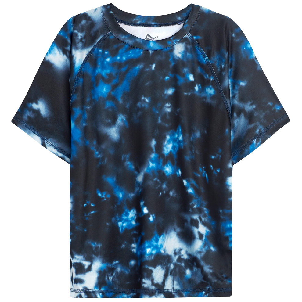 Kanu Surf Boys' Short Sleeve UPF 50+ Rashguard Swim Shirt Hurricane N