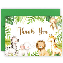Jungle Safari Bedankkaartjes Met Enveloppen 50 Jungle Dieren Baby S