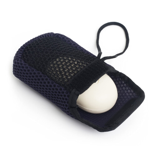 MainBasics Sacca Esfoliante per Sapone - Scrubber Corpo Doppio Lato, Blu