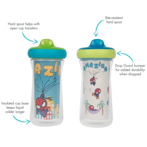 The First Years Marvel Isolerade Sippy Cups - Spill Proof Barnkoppar 9 Ounce - 2-pack 1