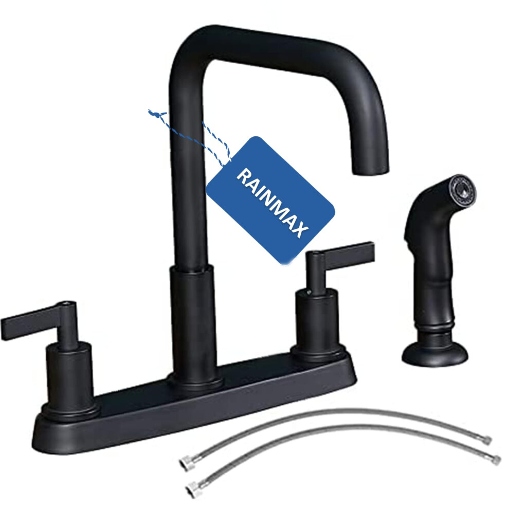 Rubinetto Da Cucina Con Spruzzatore, Rubinetto Da Cucina Nero, Rubinetto Per Lavello Da Cucina Nero Opaco, Rubinetto Per Lavello Da Cucina In Acc