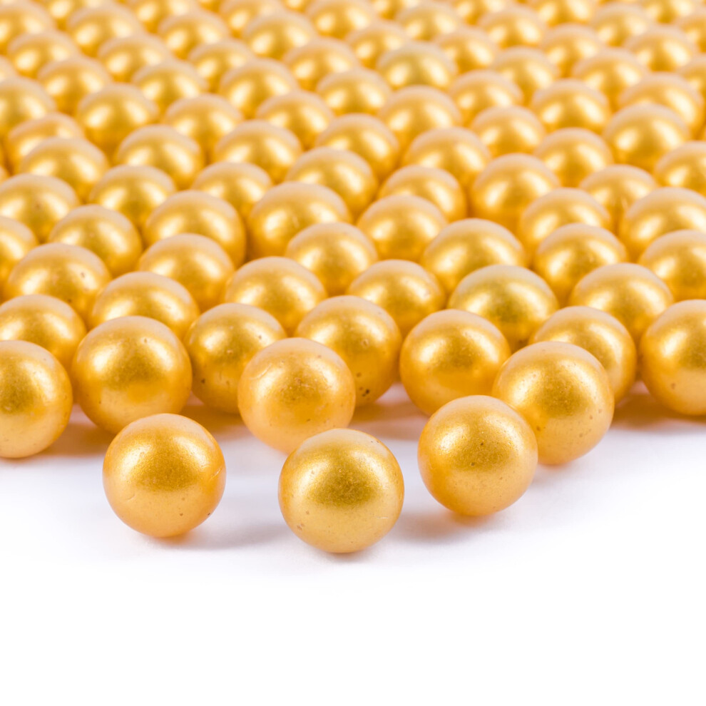 Galashield Biglie D'oro Per Vasi, Biglie Di Vetro, Riempitivi Per Vasi Sfuse, Perline Di Vetro Per Vasi, Marmo Rotondo Da 0,5 Kg, (Circa 80 Pezzi)-image