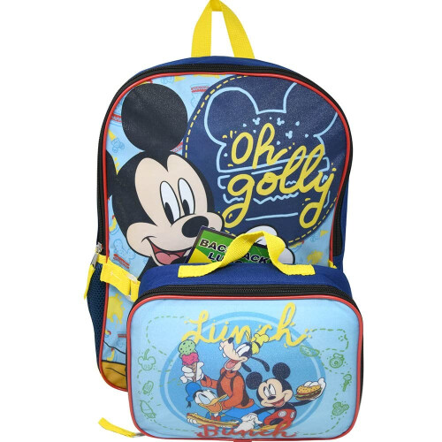 Disney Σακίδιο Disney Mickey Mouse 16" με Τσάντα Γεύματος - on golly