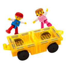 Picassotiles Magnetisk bilspil s?t med actionfigurer til b?rn 3+ - STEM Building Block Vehicle Leget?j