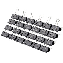 Broklammern Qimailer Medium Clips 24 Stck 1,25 Zoll schwarze Metallklammern und Broklammern fr das Bro zu Hause Schule