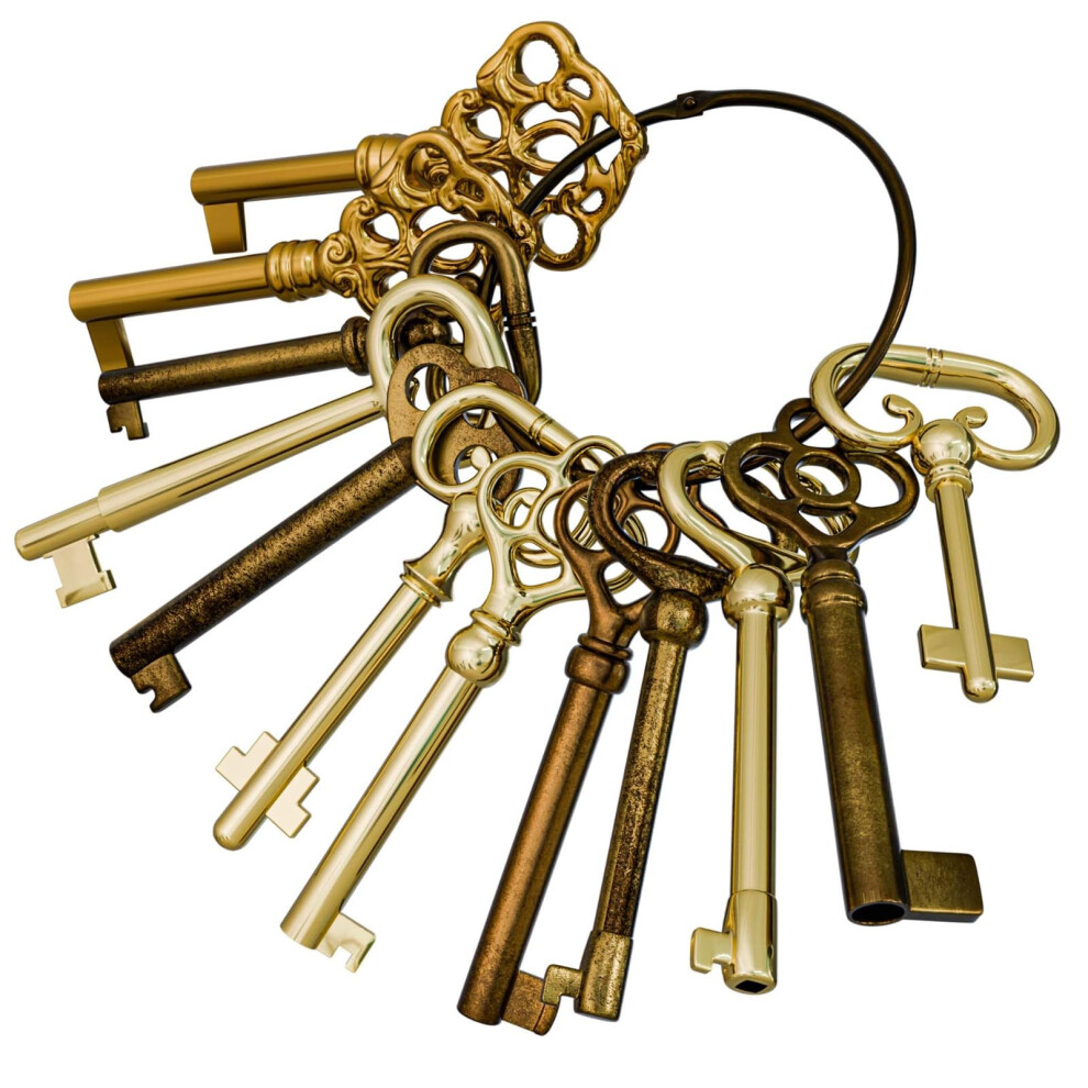 Natikon Ky-12S Skeleton Key Set Reproduction Key For Antique Furniture - Cabinet Doors Grandfather Clocks Dresser Drawers Vintage Old Furniture 5060902670874