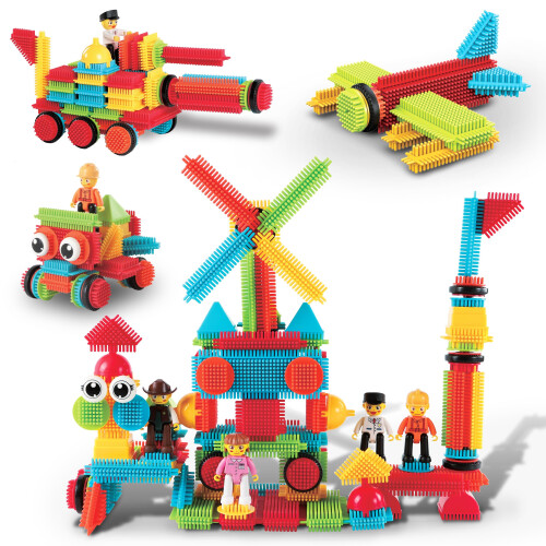Picasso Toys 116pc Hedgehog Construction Building Blocks Toy Set Interlock Tiles with Idea Book ...