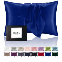 INSSL Silk Pillowcase fr Women, Mulberry SIL Pillowcase for Hair and Skin and Stay Comfortable and Breathable During Sleep(Egyptain Blue,King)