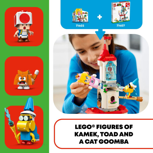 LEGO LEGO Super Mario Σακίδιο Γάτας Peach και Σετ Επέκτασης Παγωμένος Πύργος 71407 2