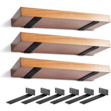 MIUGO 6 Pack Heavy Duty Shelf Brackets 6 inch Floating Shelf Brackets