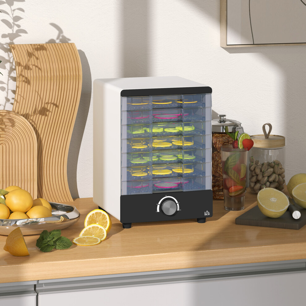 HOMCOM Food Dehydrator with 7 Tray, for Fruit, Meat, White