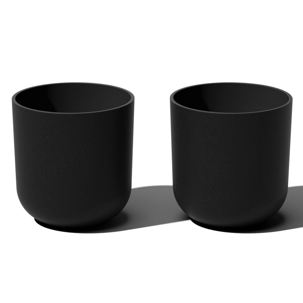 Veradek Round Black Plastic Planter Pots for Indoor/Outdoor Garden Use