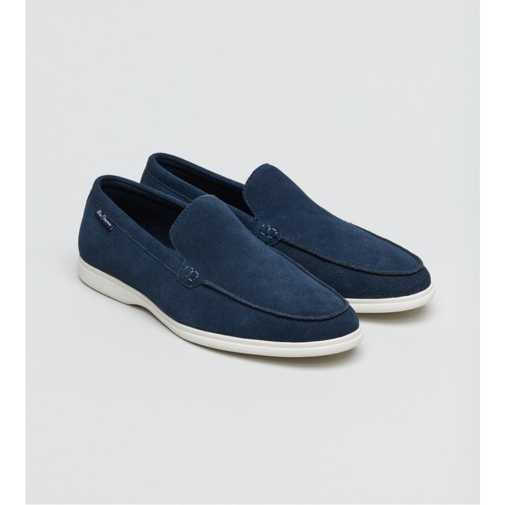 (Blue, 10 (Adults')) Ben Sherman Amarillo Suede Men's Navy Loafers
