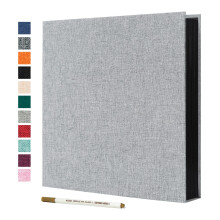Spbapr Groes Fotoalbum, selbstklebend, Leineneinband, magnetisches Scrapbook-Album, DIY-Sammelalbum, 40 schwarze Klebeseiten fr 3 x 5, 4 x 6, 5 x 7