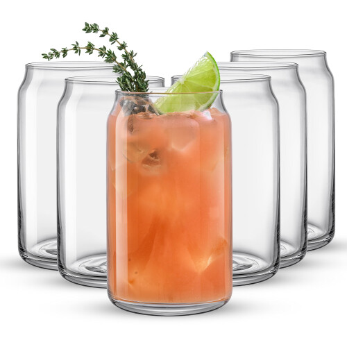 JoyJolt Σετ Ποτηριών 6 Τεμαχίων - 16oz Ποτήρια Μπίρας σε Σχήμα Κονσέρβας