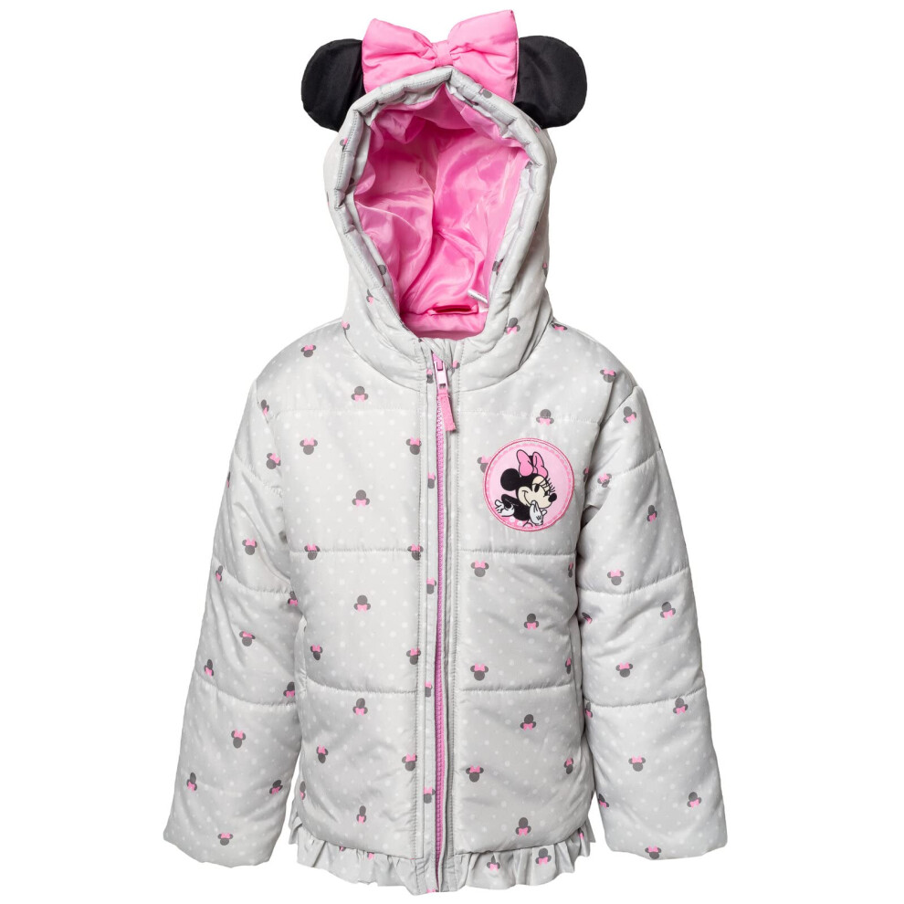 Disney Minnie Mouse Toddler Girls Zip Up Fashion Winter Coat Puffer Ja