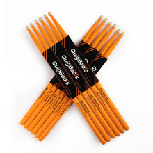 QuigBeats Pałki do perkusji Hickory 5A Pałki do perkusji Pałeczki do perkusji dla dorosłych i dzieci 5A 6 par - pomarańczowe