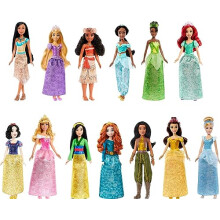 Set de regalo de mu   ecas de moda de princesas de Disney con 13 mu   ecas en tela brillante