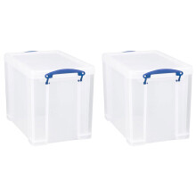 Really Useful Box Conteneur de rangement empilable en plastique de 19 litres avec couvercle à pression et poignées de verrouillage à clip intégré