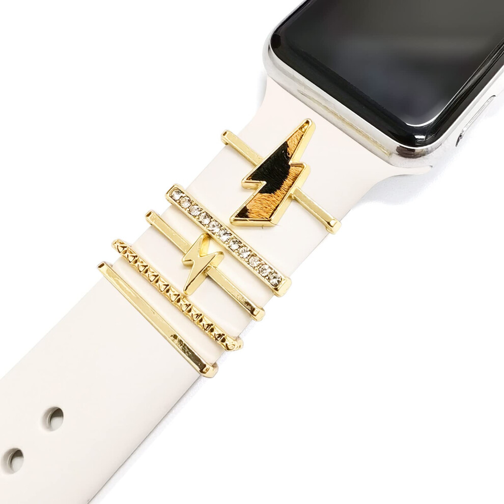 Lot De 5 Breloques Pour Bracelet Apple Watch 41 Mm 45 Mm 40 Mm 44 Mm Pour Femme Diamondmeta-image