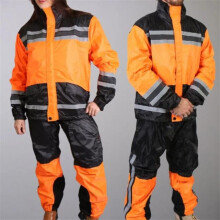 Hot Leathers RGU1004 Unisex Motorcycle Style Waterproof Biker Rain Suit - Orange & Black - Extra Small